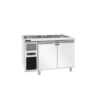 China Cooler Single-temperature 304 Pizza Prep Fridge Undercounter Stainless Steel Bar Fridge 2 Door Salad Fridge CS-120W for sale