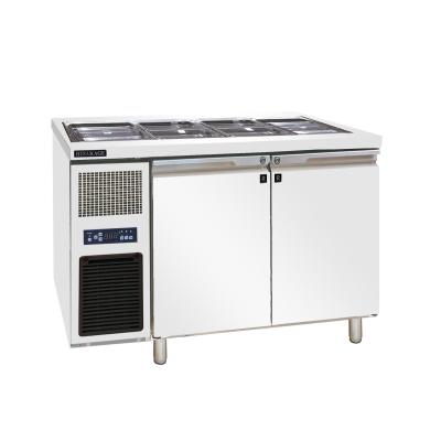 China 320L Single-temperature Salad Fridge 304 Stainless Steel GN Pan Refrigerator Dessert Display Cooler CS-120W for sale