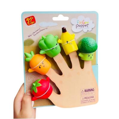 China High quality rubber baby hand doll toys baby and toddler animal finger doll toys early education cartoon babi toy for sale