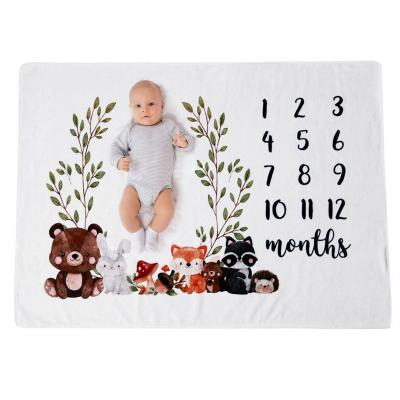 China Folded Baby Milestone Blanket Flannel Baby Photography Elevate Thickness Baby Blanket Blanket for sale