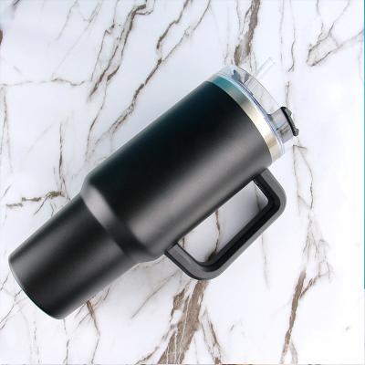 China Viable Free Sample Hot Sales 40OZ Cup Stainless Steel Water Tumbler With Handle For Office Travel Camping for sale