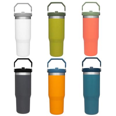 China Sustainable Portable ON Factory Stainless Steel Vacuum Thermos Travel Mug Insulated Mug Tumbler With Handle for sale