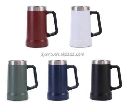 China Viable Made in China ON Factory Direct Sale 709ml Brazil Beer Mug Hot Stemless Stainless Steel Vacuum Stoneware Beer Mug for sale