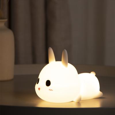 China Factory Supply Eco-friendly Single Cute Led Animal Gift Items Electronic Instruments Cartoon Rabbit Touch Night Light for sale