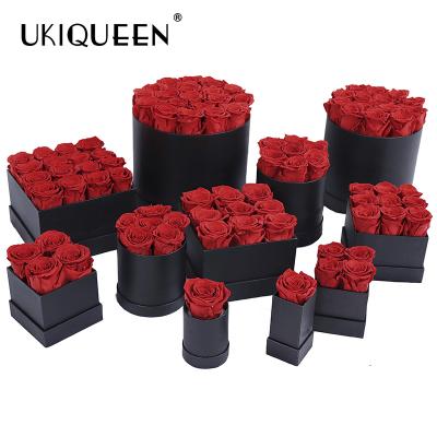 China 100% real natural rose valentines gift natural eternal long lasting immortal preserved roses flower box for sale