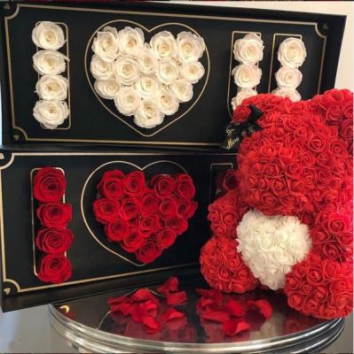 China Contact new Vlentines Day 2021 Mother's Day real gift Dried Long Life Stabilized Eternal Flower I Love You Box Preserved Rose for sale