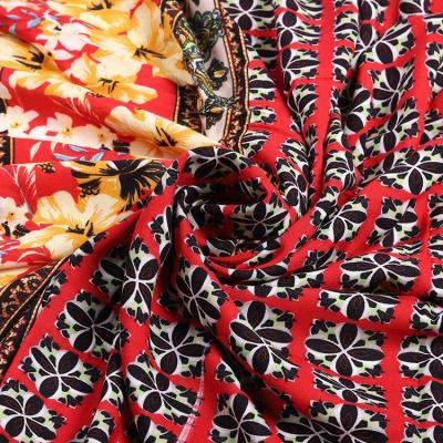 China China Factory Large African Woven Rayon Sunflower Print Plain Reactive Challis Fabric for sale