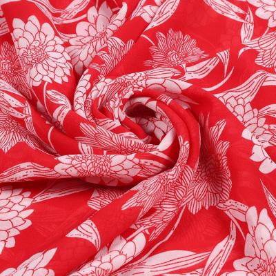 China Memory Price Per Meter Custom Floral Polyester Textile Indonesia Chiffon Fabric For Bedding Dresses for sale