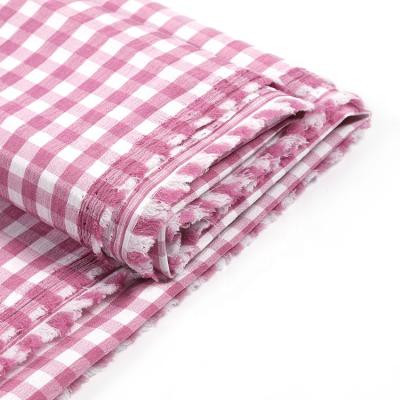 China Plain Stocked Wholesale Fabric Polyester Stretch Plaid Screened Fabric For School Uniform for sale