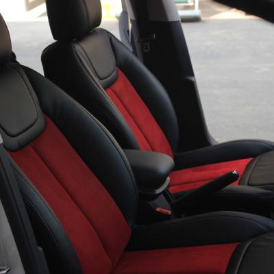 China TIROL Business / Luxury High Quality Black Sponge Fabric Double Front Comfortable One Piece Universal Wellfit Car Seat Cover for sale