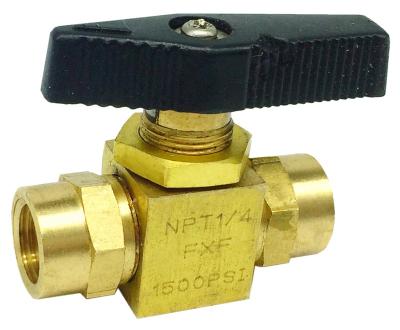 China General Instrument Valve Three Way Brass Ball Valve, Panel Mountable, 500PSI for sale