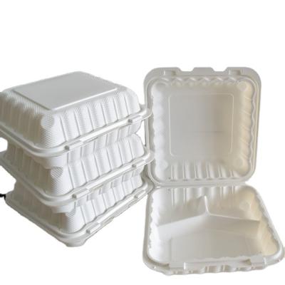 China Disposable Food Grade Box China Factory Party Lunch Container Clam Shell Containers 3 Compartment for sale