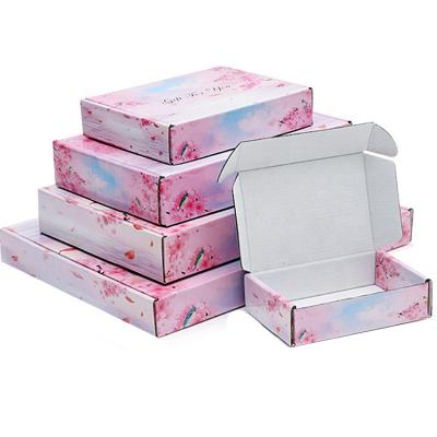 China Recycled materials printing colorful corrugated collapsible apparel gift box shippingluxury kraft paper boxes for sale