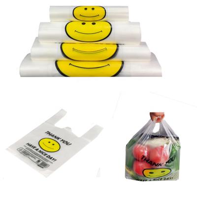 China Recyclable Cheap Logo Printed Plastic T-shirt Plastic Sachet Food Packaging Disposable Pe Shopping Plastic Bag for sale