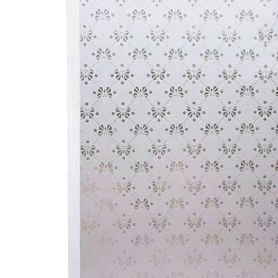 China PP self adhesive static glass decorative film frosted embossed floral privacy window film sticker for office for sale