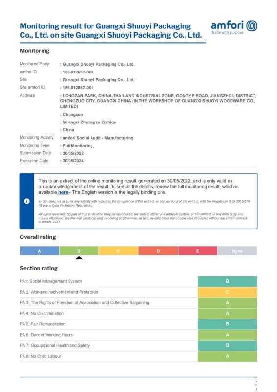 BSCI - Guangxi Shuoyi Packaging Co., Ltd.