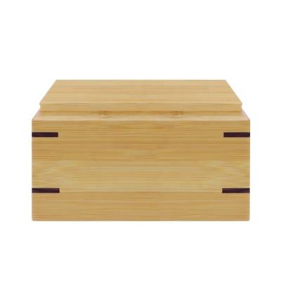 China Wholesale Small Pet Dog Cat Caskets Stored Bamboo Wooden Urn For Pet Ashes for sale