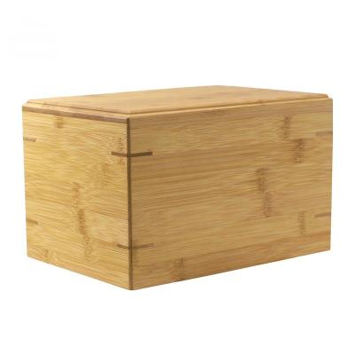 China Custom Animal Bamboo Wooden Urn Stocked 45 Cubic Inch Unique Wooden Box Dog Cat Caskets For Pet Ashes for sale