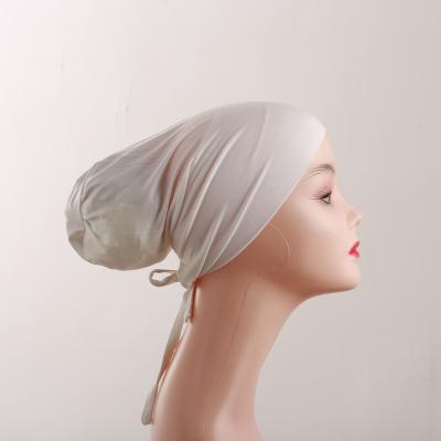 China Wholesale Custom Muslim Plain Plain Cotton Factory Single Dyed Inner Hijab Caps Under Hat For Hijab for sale