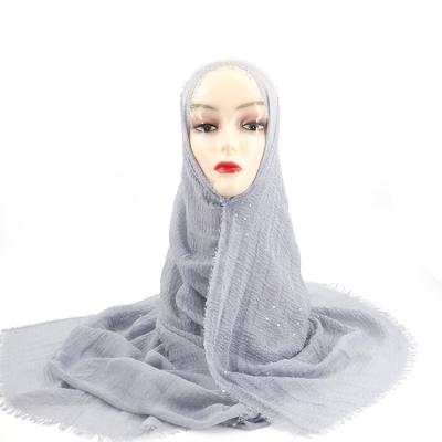 China Single Dyed Love High Quality Muslim Cotton Women's 100% Instant Shawl Bubble Hijab Shawl for sale