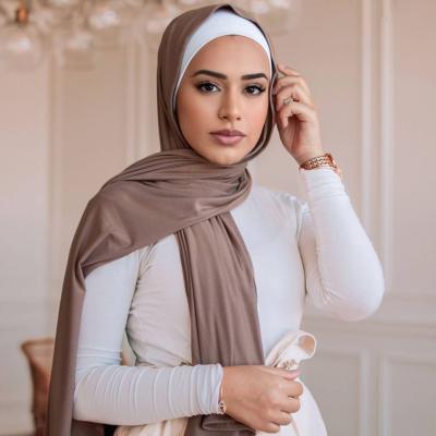 China Wholesale Daily Life Muslim Women Plain Luxury Premium Cotton Big Stretch Hijab Tank Top Squishy Scarves for sale