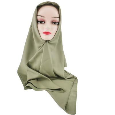 China Wholesale High Quality Custom Muslim Women Breathable Crinkle Stain Silk Cotton Single Square Hijab Scarf Shawl for sale