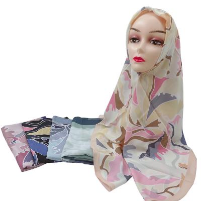 China New 2021 Digital Printed Round Edge Muslim Hijab Shawl Square Scarves Custom Mulit-colors Breathable For Women for sale