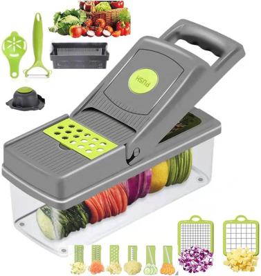 China Biumart Sustainable NEW 14 in 1 Easy Clean Multifunctional Vegetable Cutter Cutter Machine Rise Vegetable Chopper for sale