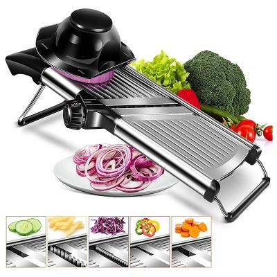 China Biumart Chopper 430 Sustainable Manual Vegetable Chopper Stainless Steel Blades Multi Function Kitchen Hand Chopper Slicer for sale