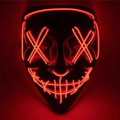 China Biumart 2022 Hot Sale PVC Halloween LED Light Up Horror Party Mask for sale