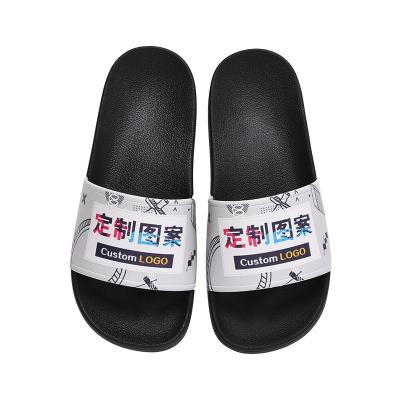 China Damping Custom Clog Trend Logo Personality Pattern Creative Word Slippers Bathroom Home Sandals for sale