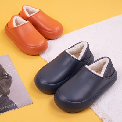 China Fashion Trend Winter Plush Waterproof Fur Floor Slipper Warm Non-Slip Indoor Outdoor Updraft Recycle Eva Material Slippers for sale