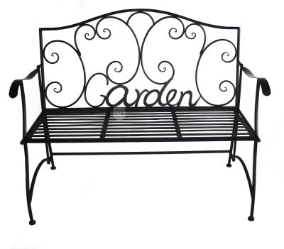 China Modern rustic metal porch folding garden bench made of wrought iron for sale