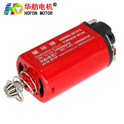 China Hofon HF480WA-26TPA Short shaft High Torque 11.1V 25000RPM DC Carbon brush Motor for AEG Gel Blaster Ver.3 Gearbox for sale