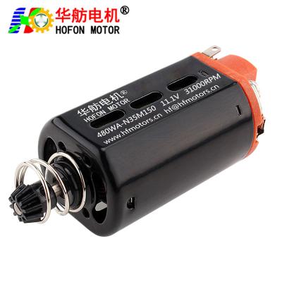 China Hofon HF480WA-N35M150 Short shaft High Torque 11.1V 31000RPM DC Carbon brush Motor for AEG Gel Blaster Ver.3 Gearbox for sale