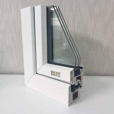 China GKBM 72 UPVC Extrusion Profiles Casement Window Three Seal for sale