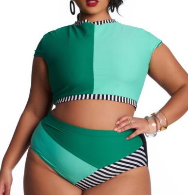 China Wholesale Women's Anti-UV Plus Size Two-Piece Swimwear Large Size Women's Swimsuit for sale