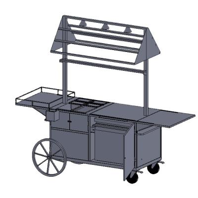 China Customized Hot Dog Easy Cleaning Cart / Food Cart for sale