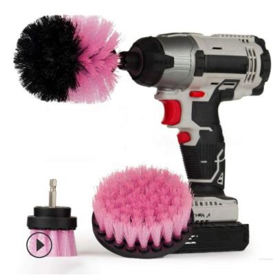 China Household Use Hot Sales Pink Shower Cleaning Rotary Drill Brush Kit - Power Brush Scrubber For Bathroom - Grout Drill Cleaning Brush for sale