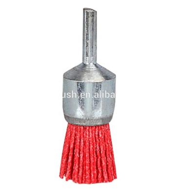 China High Quality Dia Stainless Steel Deburring Polishing Cleanging 6mm Leg Cleaning Abrasive Nylon Wire End Industrial Brush for sale