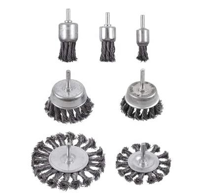 China Cleanging 7Pcs Twist Knot Wire Wheel Brush For Cup Wire Wheel Drill Crimped Wire Brush Set For Drill With 1/4-Inch Shank Rust Remover for sale