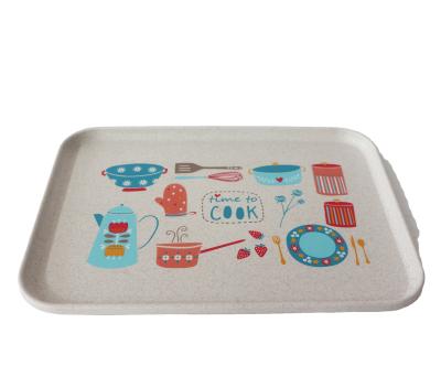 China 2020 Wholesale Price Trays Sustainable Biodegradable Disposable Serving Wheat Straw Plates Square Tray for sale