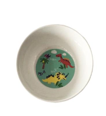 China Sustainable BPA Free Melamine Cartoon Kids Roll Set Dinnerware Dish Bowl Set For Kids for sale