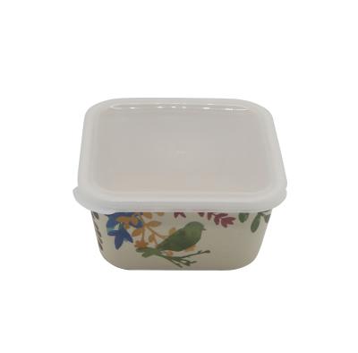 China Sustainable Food Storage Organization Pantry Bamboo Fiber Containers With Airtight Lids Set BPA Free for sale