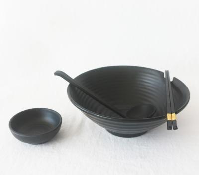 China Cheap Wholesale Viable Custom Melamine Matte Black Japanese Melamine 9 Inch Ramen Bowl for sale