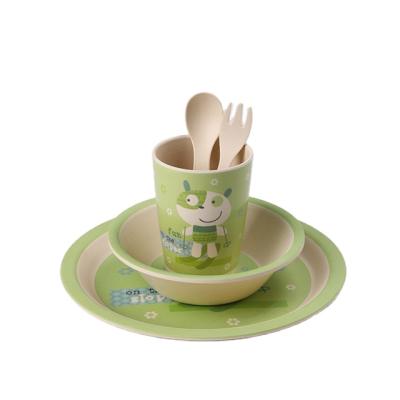 China Eco-Friendly Cute Minimalist Kids Melamine Cutlery Gift Dinner Set Melamine Cup Bowl Dish Spoon Kids Birthday Melamine Tableware for sale