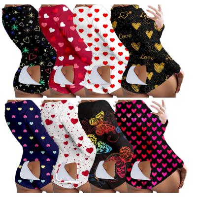 China San QUICK DRY wholesale valentine new style adult women's valentines butt flapper Onesie for sale