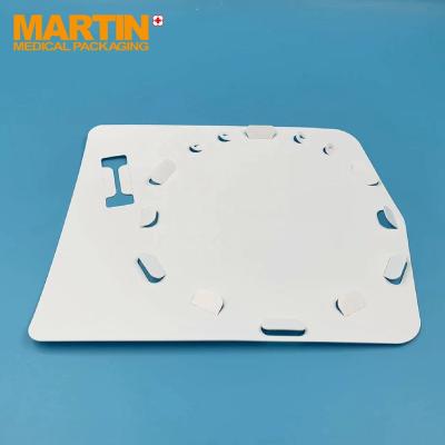 China Medical Device Surgical Instruments Packaging HDPE Backing Cards Die Cut Medical Backing Cards Packaging Cards For Medical Tubings for sale