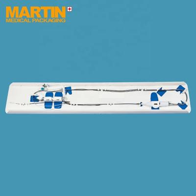 China Medical Device Surgical Instruments Packaging Medical Riser Cards Die Cut Cards with HDPE Card Support Dies for Guidewires for sale