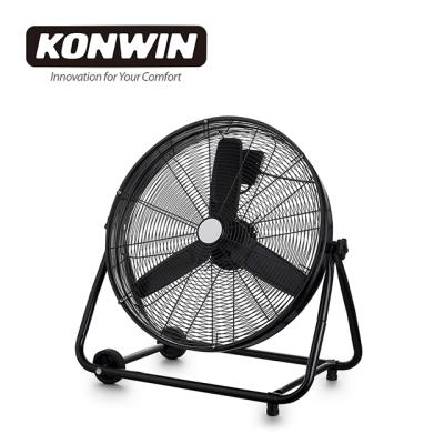 China Konwin 20inch Adjustable Metal Fan Strong Angle Floor Fan 3 Blade With FS-4 Wheels for sale